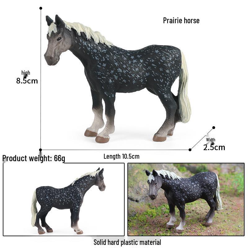 Cross-border Prairie Horse Desktop Ornament: Black & White North American Feral Horse Model