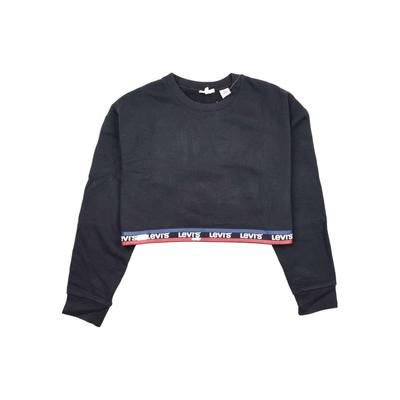 Levis Letter Round Neck Pullover Long Sleeve Sweatshirt Women Sweatshirt Black 72673-0003