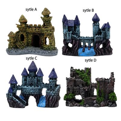 Dekorace akvária Hrad Realistický Hrad pro akvárium Ozdoba hradu Dekorace akvária pro bojovnice Plazy Sladkovodní