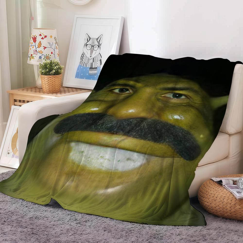 S-Shrek-K Pun Funny Memes Blanket Warm And Soft Suitable For Bedroom Living Room Sofa Bed Office Travel Camping