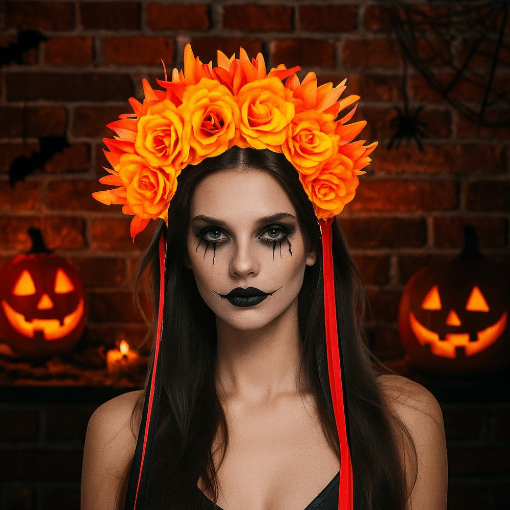 Garland Halloween Rose Hair Band Cosplay Prop Halloween Headdress Rose Flower Headband  Halloween