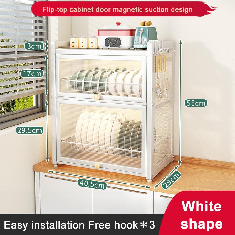 Double-layer Dustproof Kitchen Dish Bowl Drying Rack Counter Dishwasher Organizer Rack With Chopstick Cage Tableware Basket