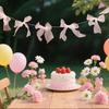 Rosa Schleife Banner Hängeanhänger Girlanden Für Mädchen Prinzessin Geburtstagsfeier Deko Babyparty Hochzeitsfeier Foto Hintergrund