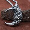 Fashion Creativity Rose Pendant for Men Women Retro Stainless Steel Moon Couple Necklace Personality Jewelry Gifts