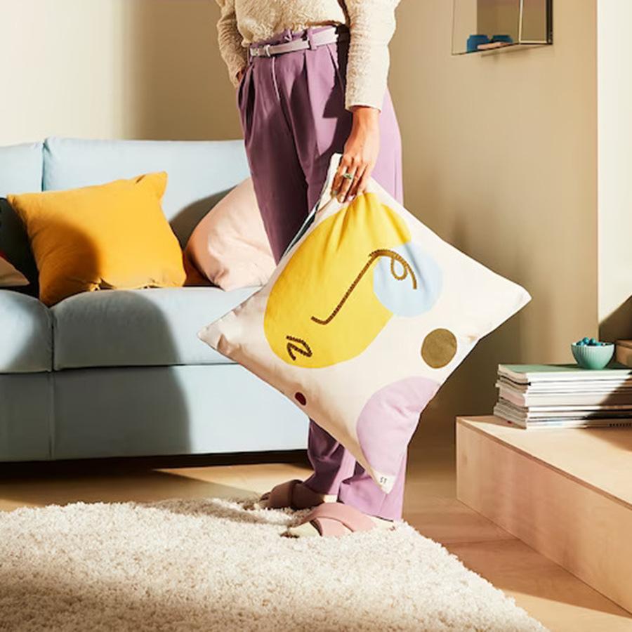 Nordic Ins Style Simple Pillow Lines Painted Geometric Tiles Plush Pillow Case Digital Printing Backrest Cover Quality