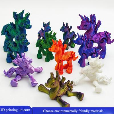 Unicornios Impresos en 3D, Juguetes de Animales, Decoraciones para el Hogar, la Habitación, el Coche, Decoraciones de Escritorio y Movimiento Libre de las Articulaciones