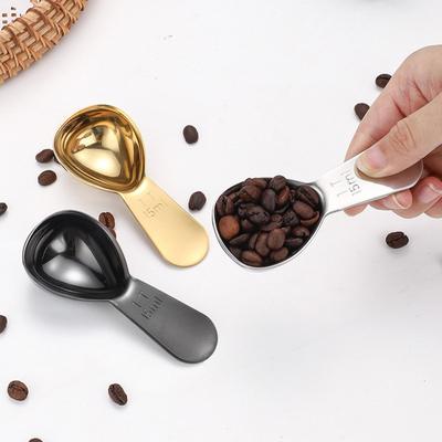 Kaffeskopa Rostfritt Stål Måttsked 15/30ml Matsked för Malet Kaffe Socker Kryddor Kort Handtag Matlagningsmätverktyg