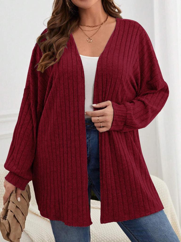 Autumn/Winter 2024 Women's Long Sleeve Solid Color Loose Knit Cardigan Jacket