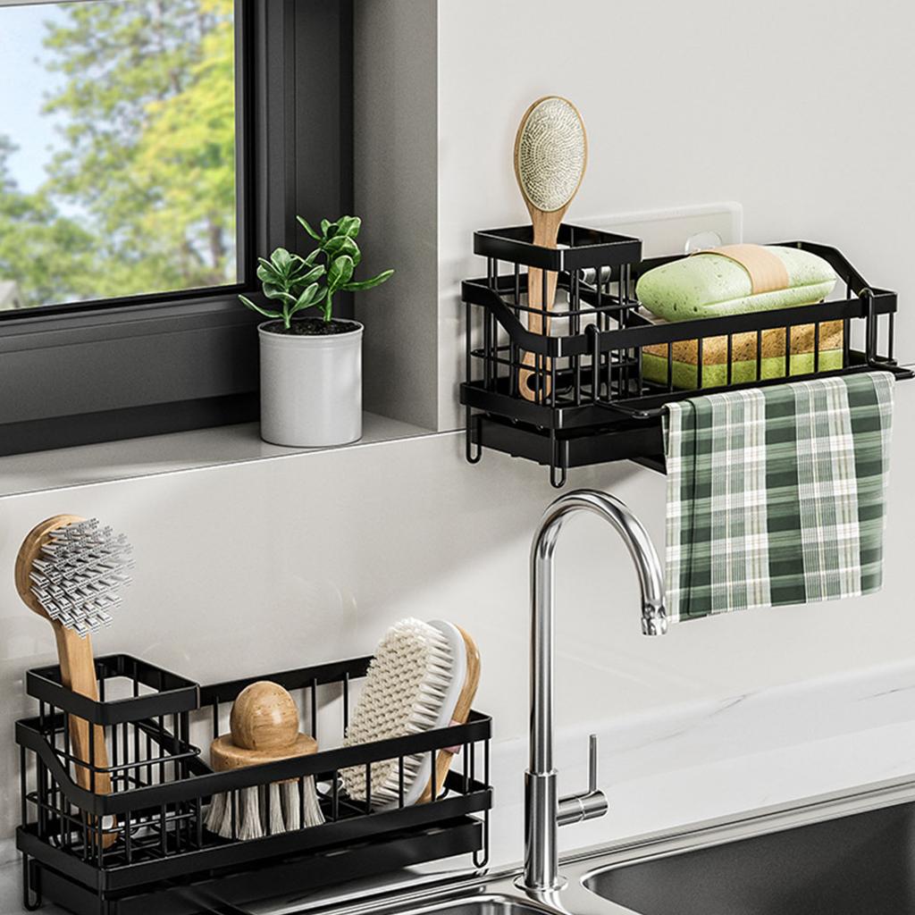 Küchenspülen-Organizer Arbeitsplatten-Schwammhalter Metall-Geschirrtuchhalter-Abtropfgestell Arbeitsplatten-Geschirrabtropfgestell Einfach zu benutzen