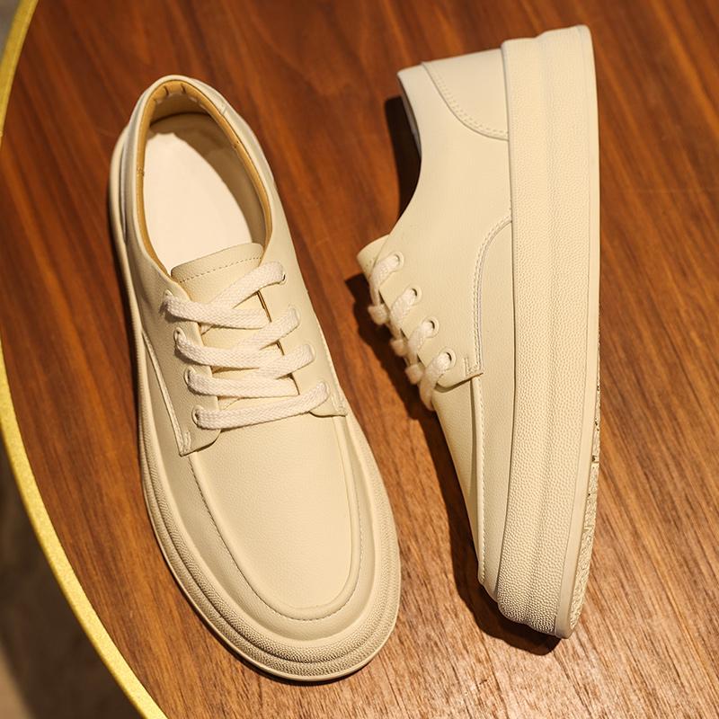 Fashion Autumn Hot Selling Men's Leather Casual Shoes Thick Soled Comfortable Men's Oxford Shoes Simple Trendy Sports Travel Shoes