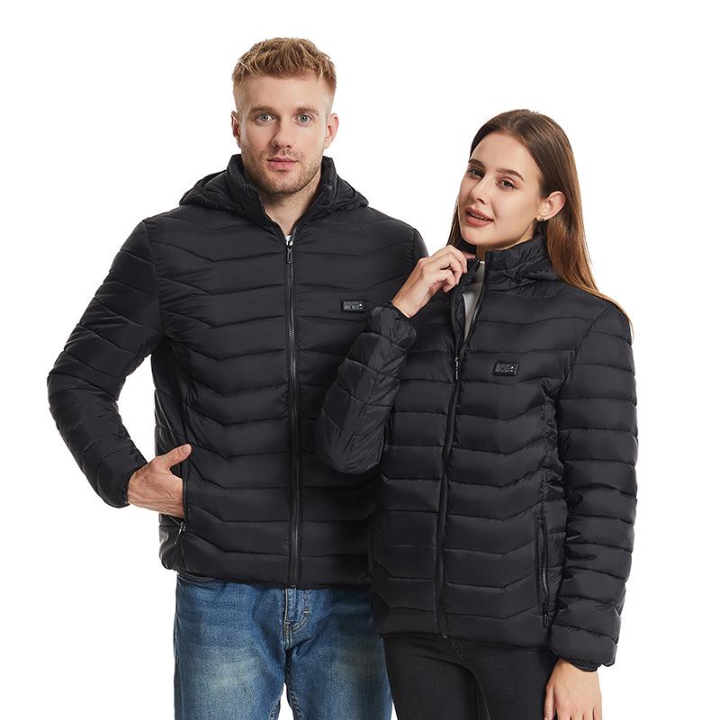 USB Heated Cotton Coat with Four-Zone Heating for Autumn and Winter