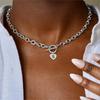 Stainless Steel 26 Letter Heart Shaped Pendant Necklace for Women Trendy All-match & Exquisite Jewelry for Birthday Gift