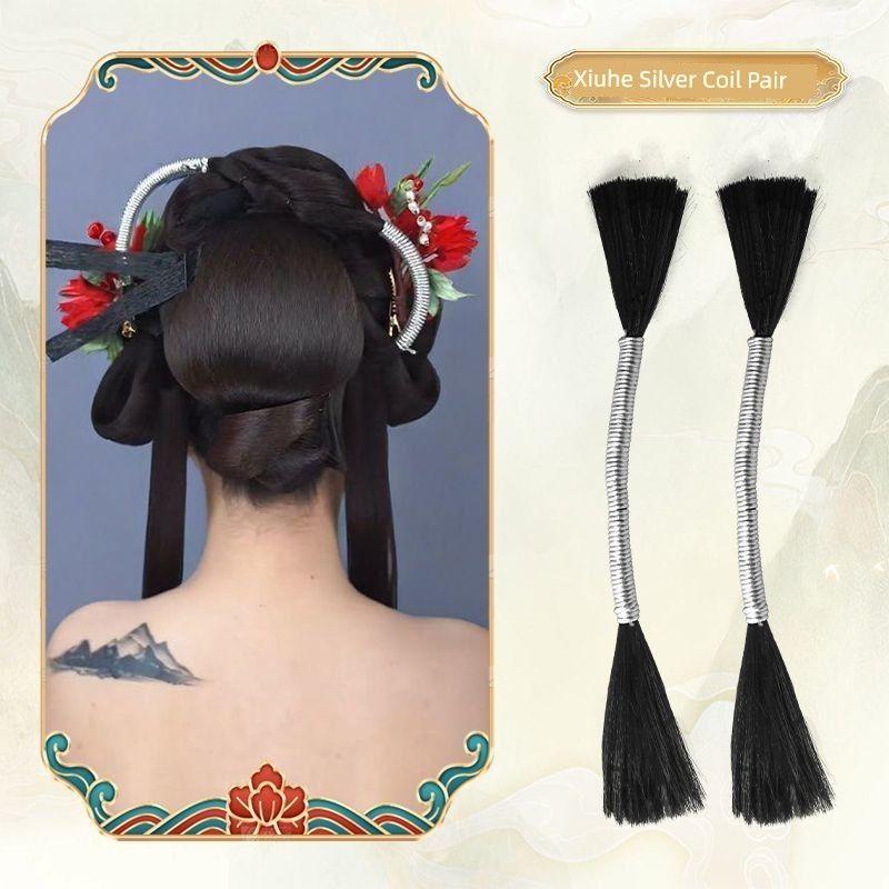 

Xiuhe Парик Разноцветные Веревки Заводной Готовый Золотая и Серебряная Проволока Повязка для Волос Свадебная Новый Китайский Стиль Прическа Нейлоновые Аксессуары 10cm-makeup lines [silver] Two -10cm