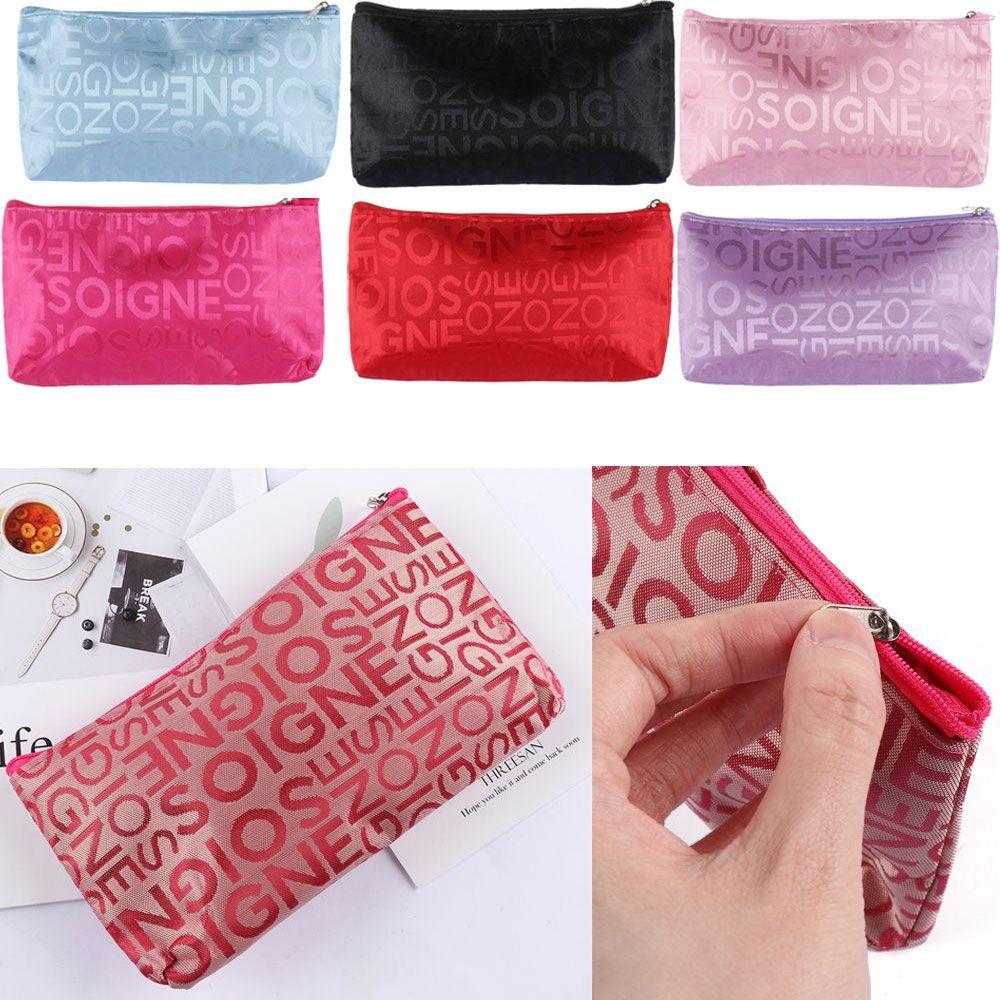

Симпатичный макияж для женщин, косметичка с буквами и молнией, многофункциональная косметичка