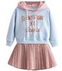 Long Sleeve Everyday Perfect Gift for Spring and Sizes and 140 G-UYO Girls' Dress, 100% Cotton, Striped, Casual, Wear, Cute, Popular, Splice, Autumn,