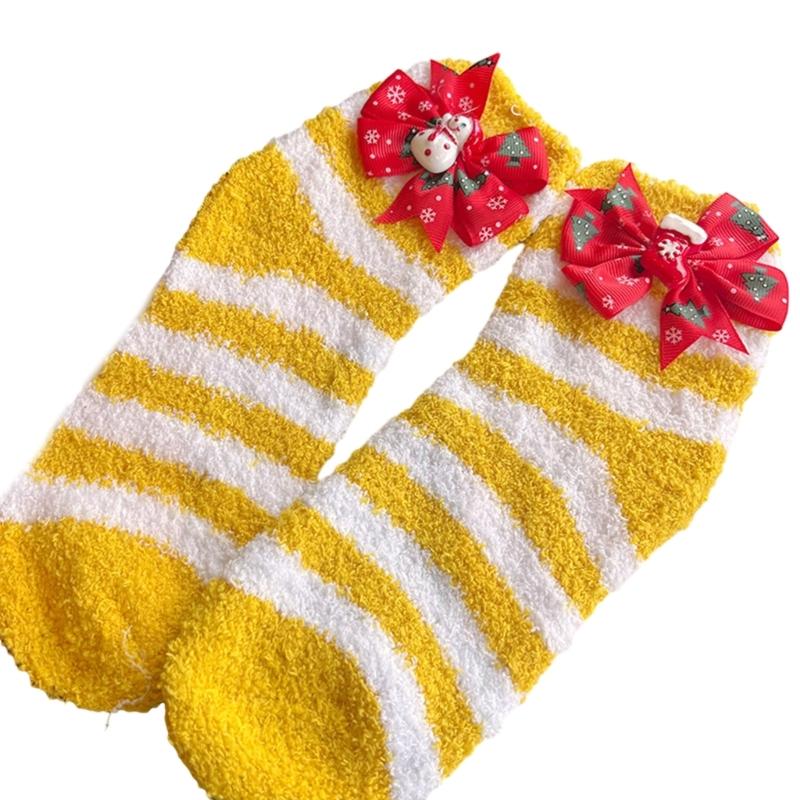 

Womens Winter Sleep Home Soft Christmas Gifts Stocking Stuffer Fuzzy Slipper Fluffier Cozy Socks Cabin Plush Warm Socks жёлтый