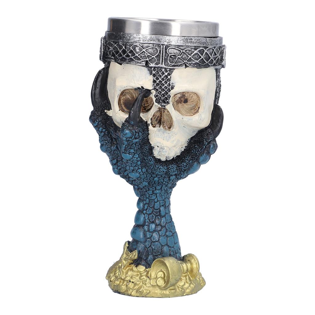 Skull Head Wine Goblet with Stainless Steel Inner Personalized Claw Skull Cup for Home