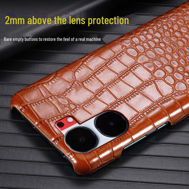 iQOO Neo8 Crocodile Pattern Half-Cover Genuine Leather Case