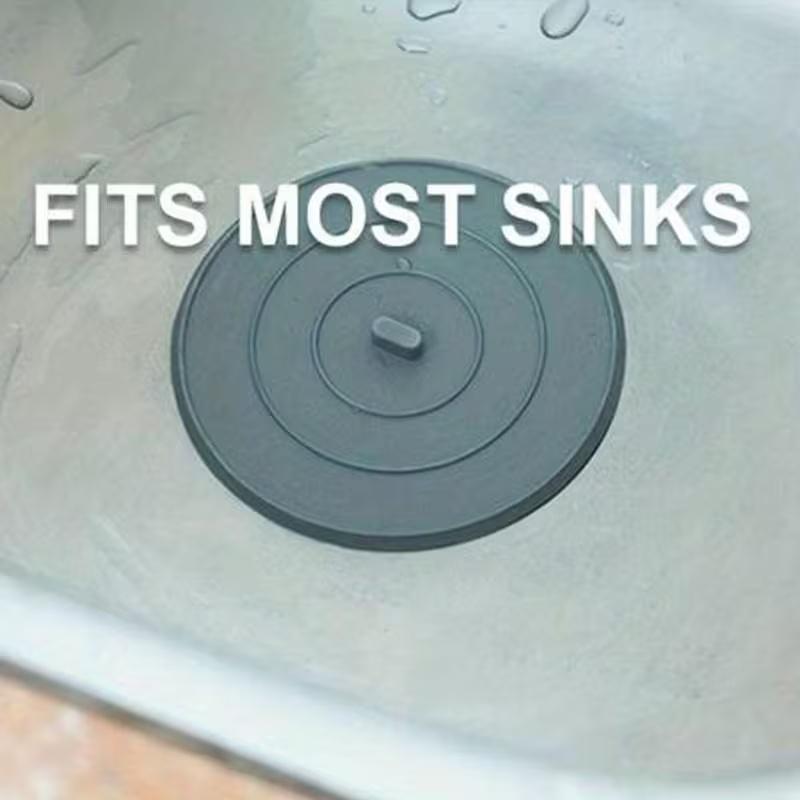 1pc Silicone Bathtub Stopper | Flat Suction Sink Stopper, Hair Stopper, Corrosion Resistant - TIGERPOWER