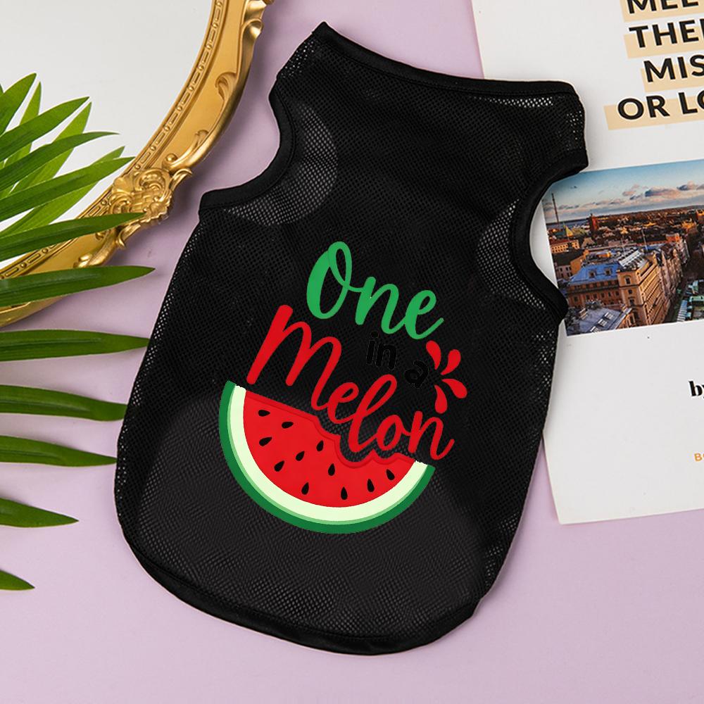 Breathable Mesh Dog Summer Tank Top Cute Cartoon Print Sleeveless Pet Vest Puppy Clothes For Chihuahua Teddy Small Dogs Cat