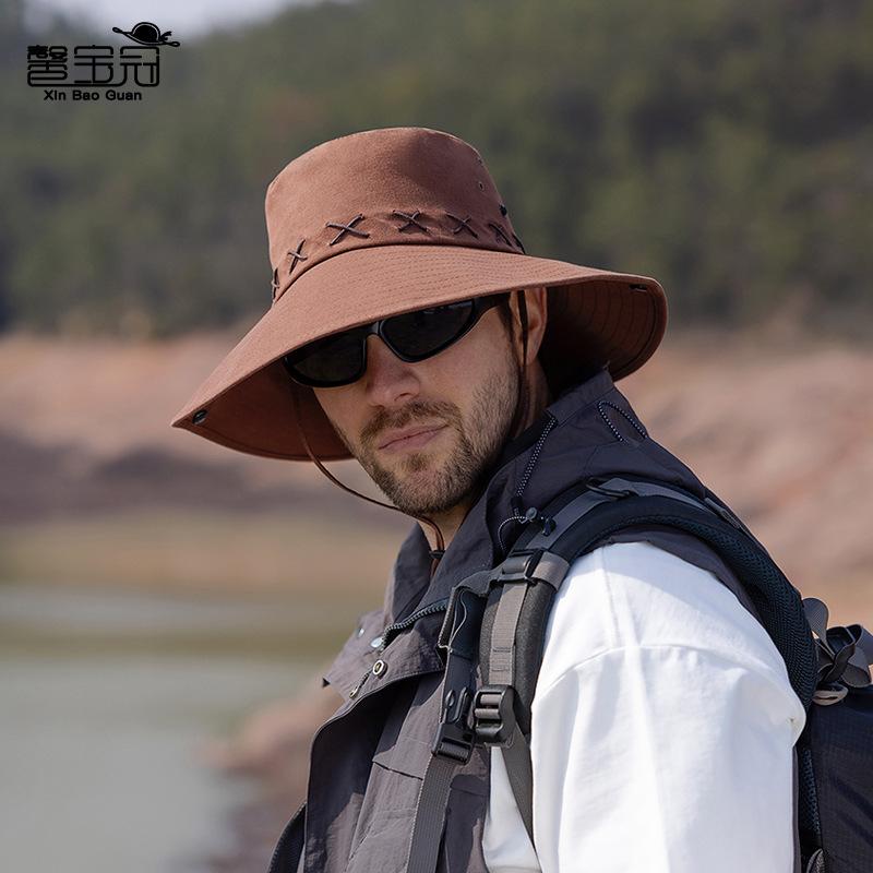 9231 summer outdoor sun protection hat men's big eaves bucket hat spring and autumn mountaineering fishing breathable sun hat