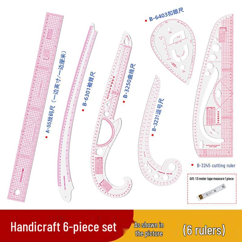 Multifunctional Dressmaking and Grading Ruler Set for Sewing, Tailoring, Curve Cutting, and Proportion Pattern Making
