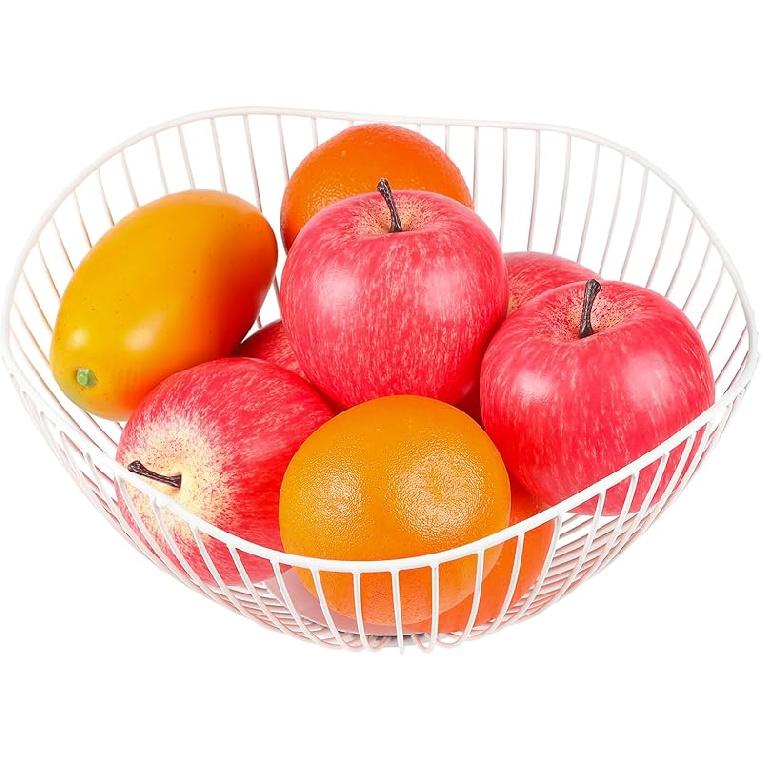 IBWell High Style Curved-Edge Modern Creative Stylish Single Tier Dish,Metal Iron Wire Fruit Vegetables Bread Decorative Stand Serving Bowls Basket