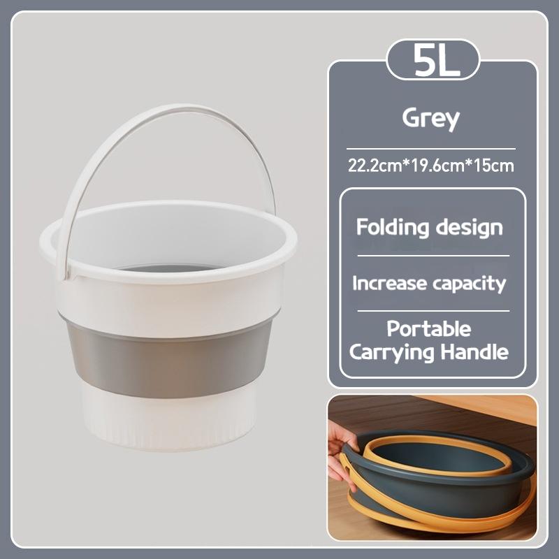 Silicone Bucket for Fishing Folding Bucket Car Wash Outdoor Fishing Supplies Square 17L Bathroom Kitchen Camp Bucket