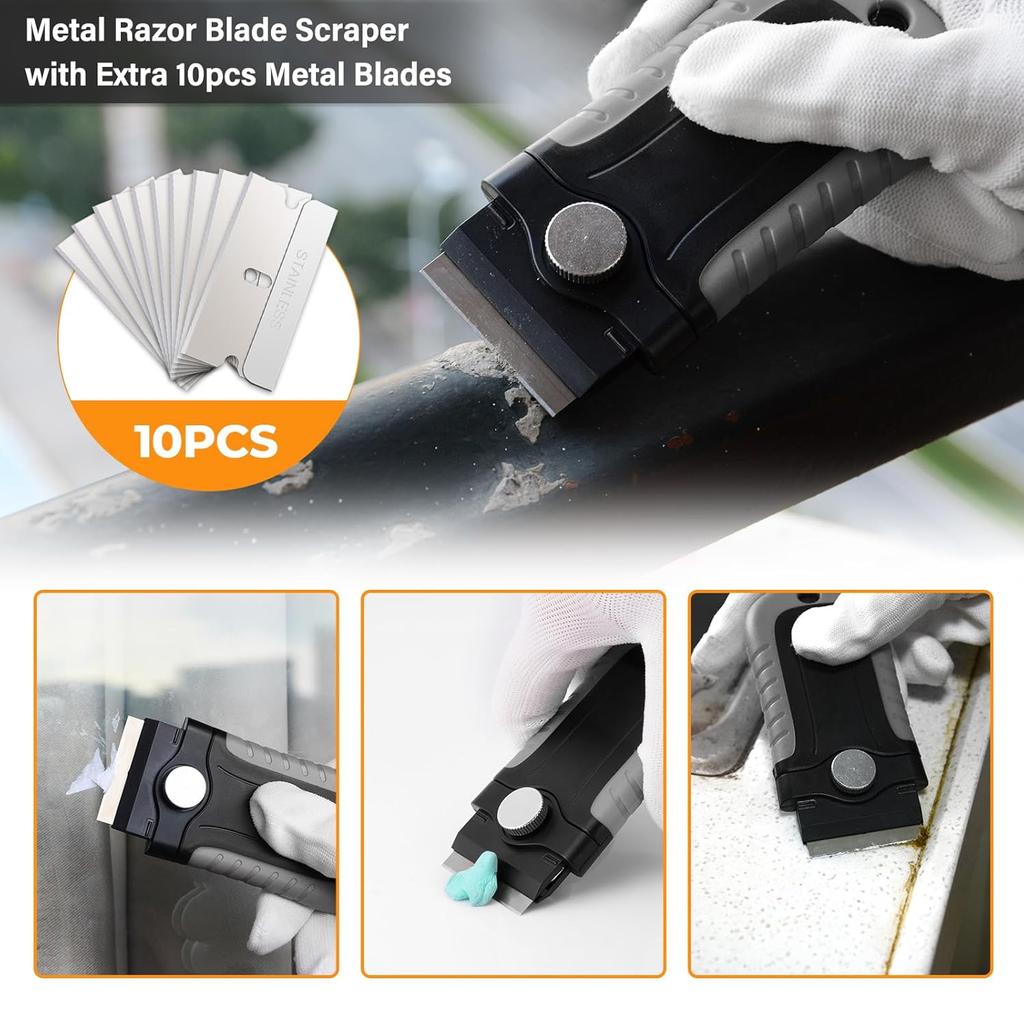 Gomake Decal Remover Eraser Wheel Tool Kit With Drill Adapter Vinyl Decal Adhesive Removal Tool With Razor Blade Scraper For Removing Ptripes,