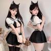 Sensual Lingerie Women's Sweet Academy Style Half-Exposed Bust JK Uniform Temptation Set 2955