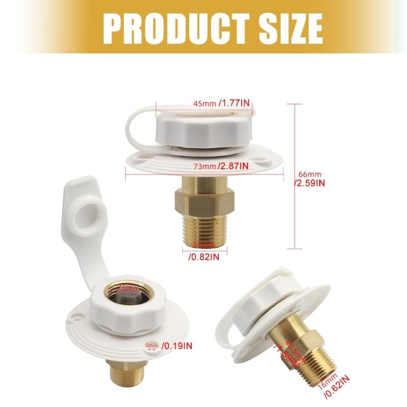 Lead Free Brass RVs Water Inlet Kit With Leak Proof Silicone Seal And ABS Housing For Campers Installations