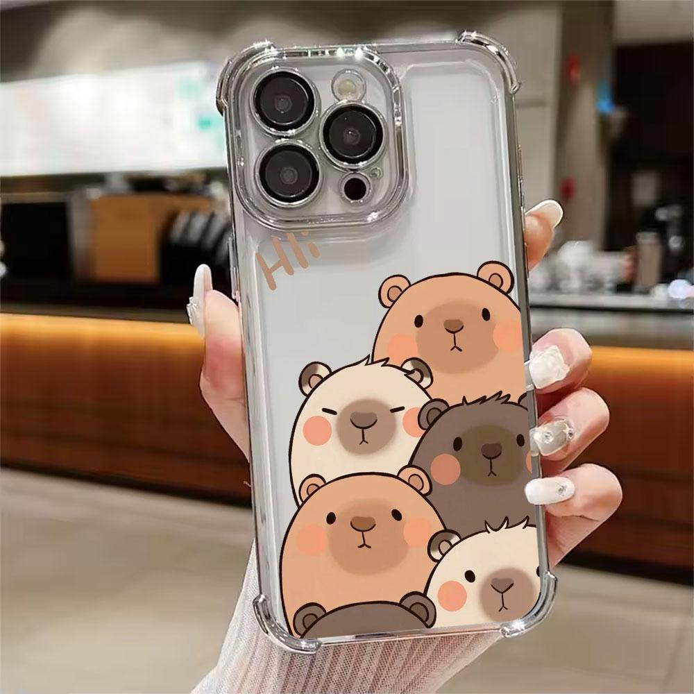 Capybara Cartoon Animal Phone Case For Xiaomi 15T 14T 13 Pro 15 F8 Ultra Poco X7 F7 Pro 5G X3 X5 X6 F5 M7 Shockproof Clear Cover