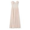 2025 Summer European & American Style One-Shoulder Solid Color Pleated Dress with Waist-Cinching for Women