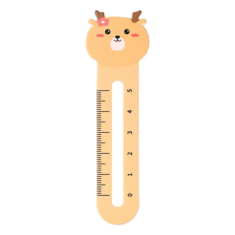 50Pcs Random Cartoon Animal Bookmark Cute Bear Kitten Student Ruler Bookmark Students Supplies