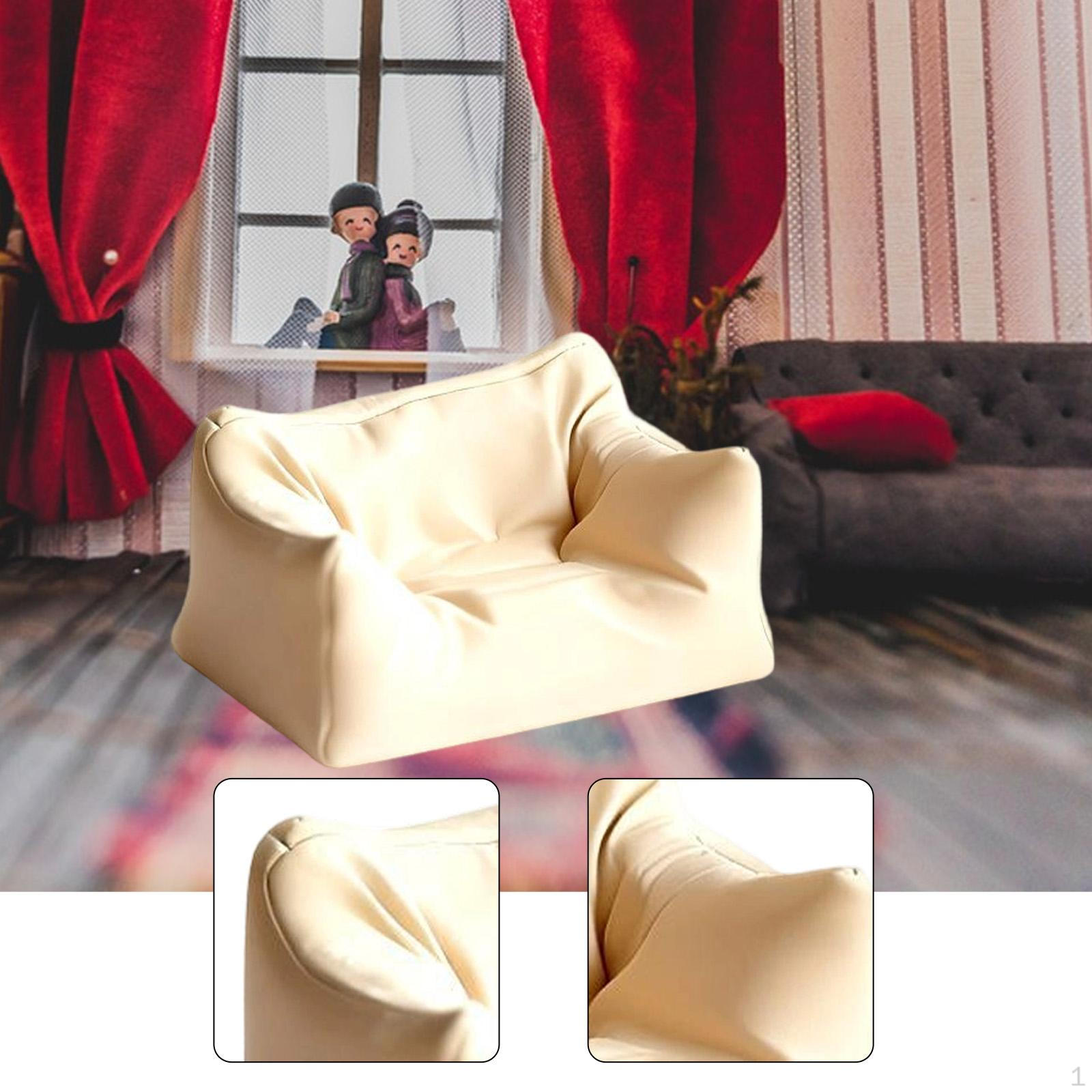 

1:12 Dollhouse Sofa Accessory DIY Project Realistic Decoration Photo Prop Scene Layout Miniature Beige white