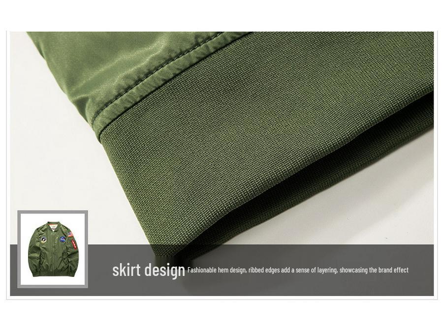 Męska i Damska Kurtka Pilotka MA-1 - Pogrubiona Bawełna, Duży Rozmiar, Jesienno-Zimowa Odzież Wierzchnia Casual