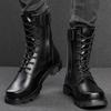 Bo Zong Men's Outdoor High-Top Leather Martin Boots