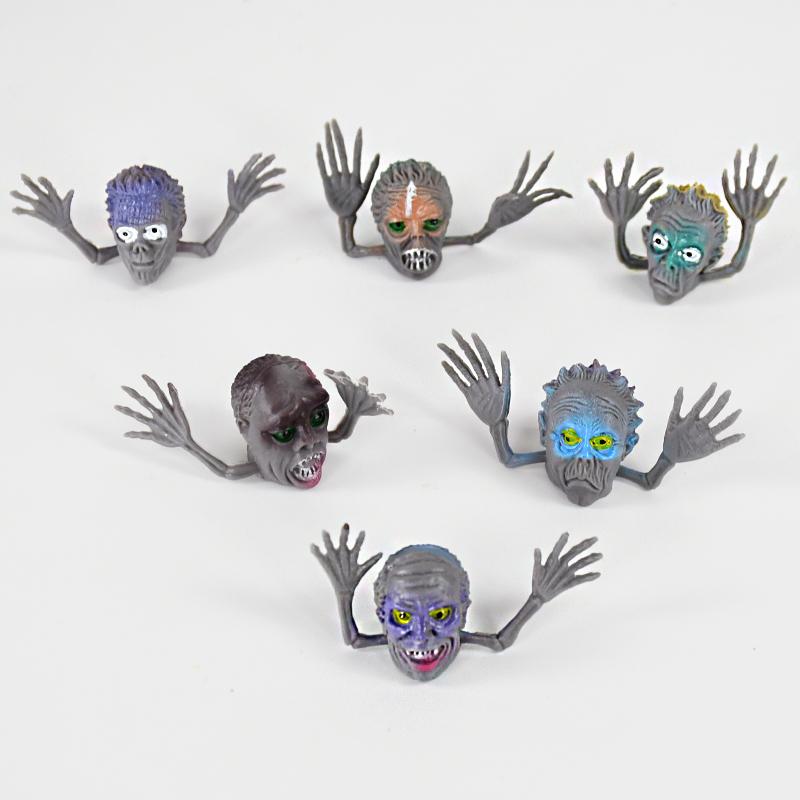 5Pcs Monster Finger Puppets Toy Zombie Head Tell Story Hand Toys Kids Birthday Party Favors Halloween Gift Goodie Bag Fillers