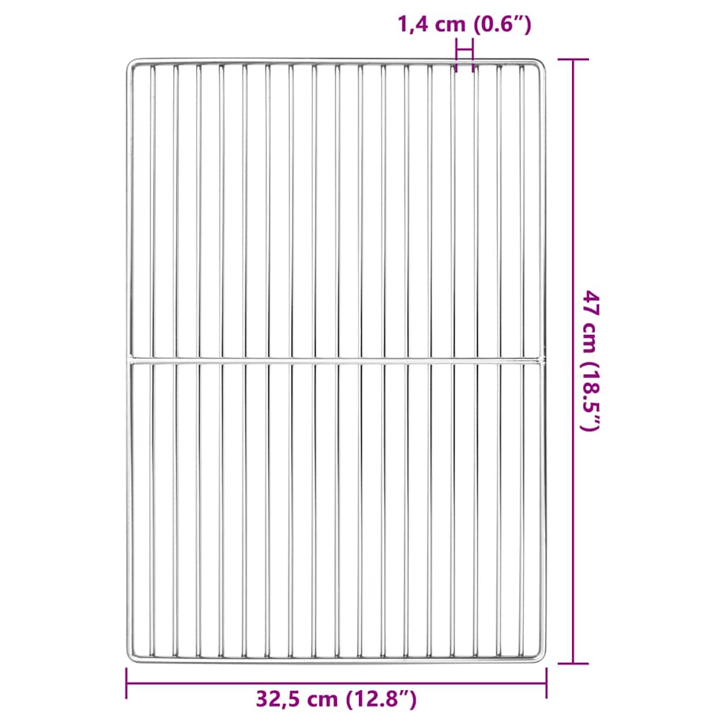 Grillrooster Zilver 47 x 32,5 cm Roestvrij Staal