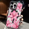 Pink Lily Pattern Phone Case Suitable for iPhone 17 16 15 14 13 12 11 Pro/Max/Plus Anti Drop and Anti Shock Back Cover