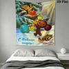 Cheburashka Wall Tapestry Aesthetic Wall Hanging Printed Fabric Blanket Decorative Tapestries for Bedroom Living Room Home Decor