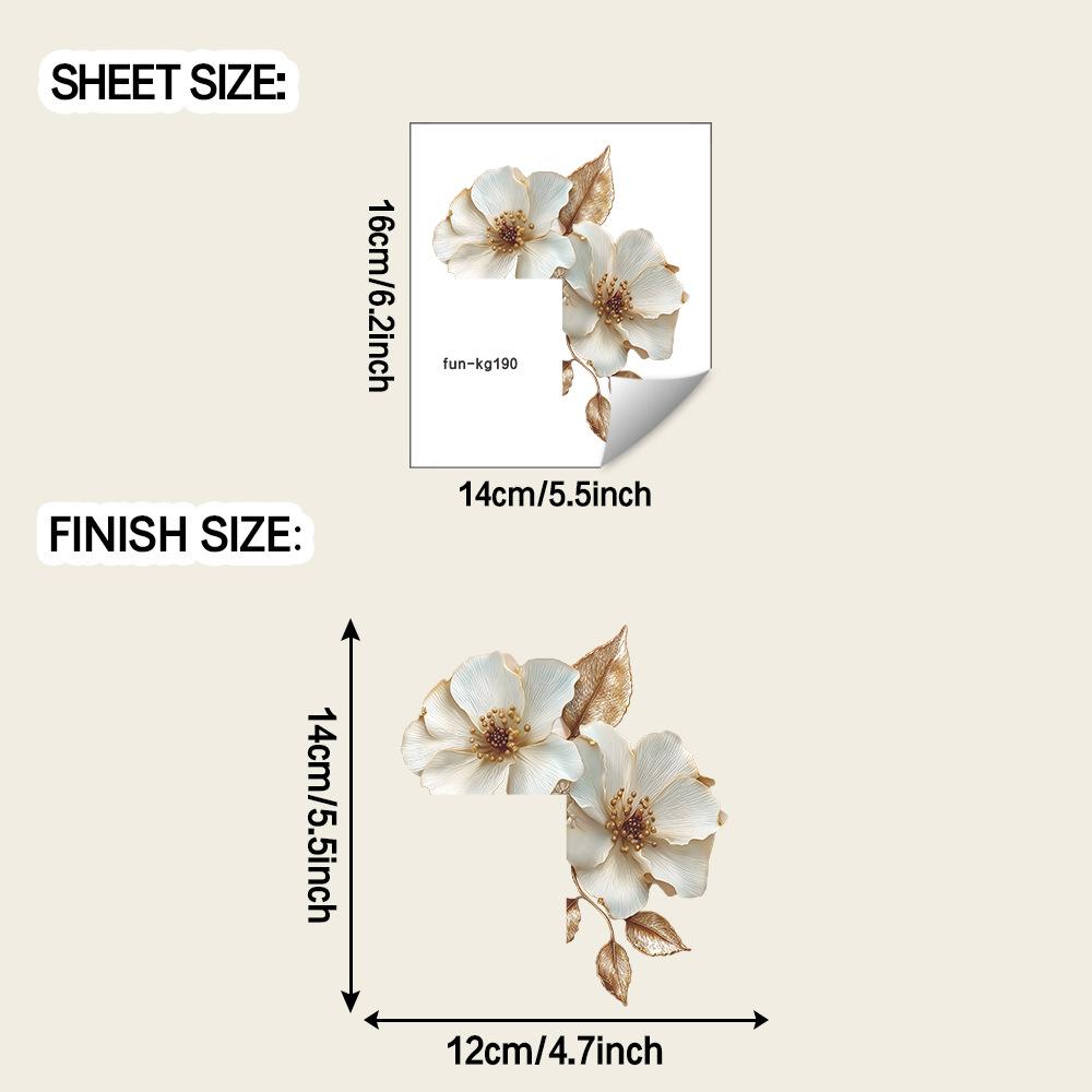 

Minimalist 3D Embossed White Flower Wall Switch Sticker Removable Self-Adhesive Decoration for Bedroom Study Living Room Easy No Residue 14x16CM різнокольоровий