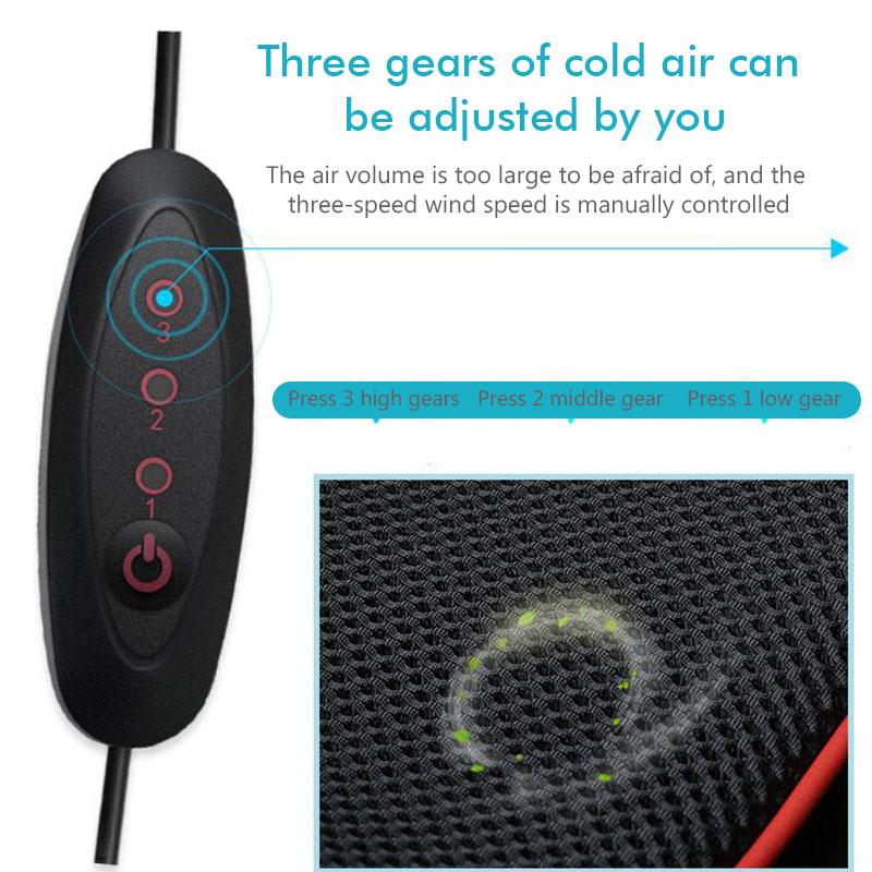 USB Car Ventilated Fan Cushion 45x45cm Seat Pad Summer Cool Heat Dissipation Seat Home Office Chair Cushion Removable