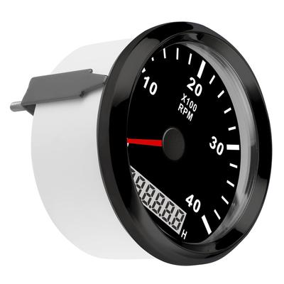 Tacômetro, 85mm Pontudo 4000RPM Medidor de Tacômetro Barco Veleiro Motor Gerador Diesel/Motor a Gasolina (Preto com Moldura Preta)