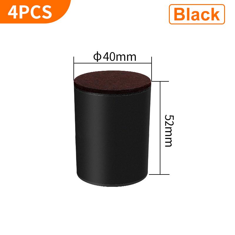 4PCS Carbon Steel Furniture Riser Beg Leg Raiser Adds Height To Heavy Furniture Round Square Sofa Chair Table Feet Riser Black