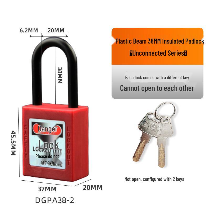 Bedi 38mm Industrial Safety Padlock: Engineering Plastic Insulated Electrical Lockout/Tagout (LOTO)
