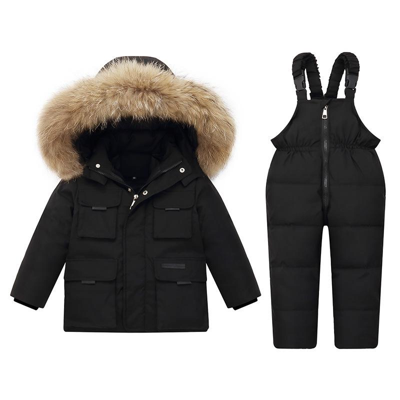 Children's Down Jacket Suit Boys and Girls 1-6 Years Old Thickened Two-piece Winter Style