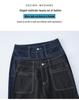 Women's Dark Blue High-Waisted Wide-Leg Jeans, Summer 2024 Loose Fit, Lightweight Eight-Point Pants for Middle-Aged Moms.