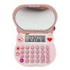 Cat Calculator with Makeup Mirror 8-Digit Display Soft Rubber Buttons Bright Color