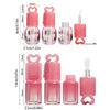 Herzform Hohl Farbverlauf Lipgloss-Tuben Großer Pinsel Lippenöl-Flaschen Leere Lipgloss-Tube Lippenstift-Flaschen Behälter